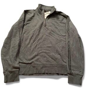 Michael Kors Mens Gray Quarter Zip Sweater Long Sleeve Size L